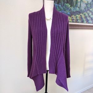 Eileen Fisher cashmere waterfall cardigan purple S